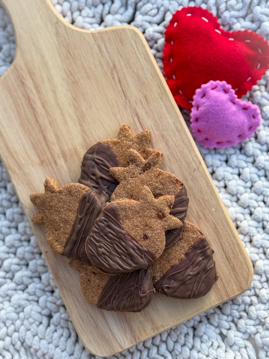 Marbles’ Carob-Dipped Strawberry Hearts